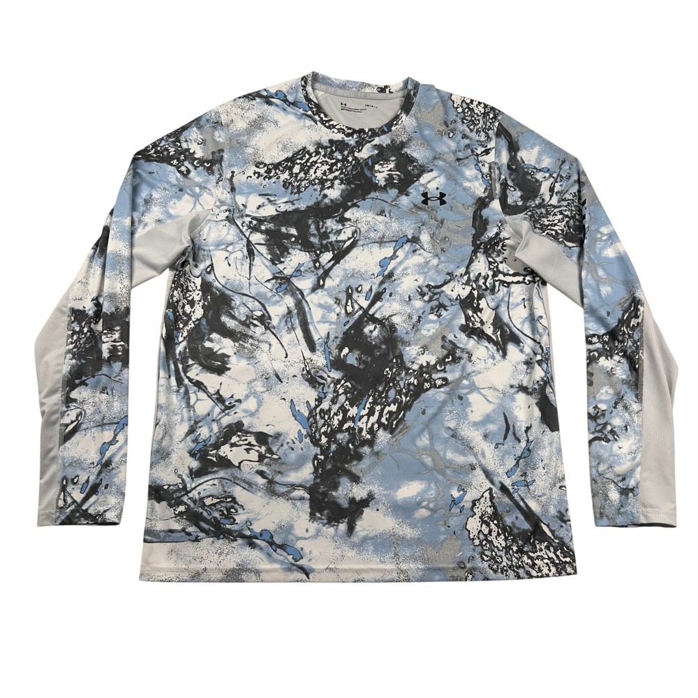 Under Armour Iso-Chill Fishing Shirt Mens L Camouflage Long Sleeve Fishing UPF